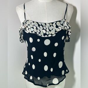 VTG Y2K RENÉ DURLEY Polka Dot Sequin Tank